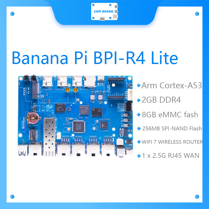 Bananapi Bpi R4 Wifi 7 - Banana Pi BPI-R4 Liteは、MT7987A SoC、2GB DDR4、8GB