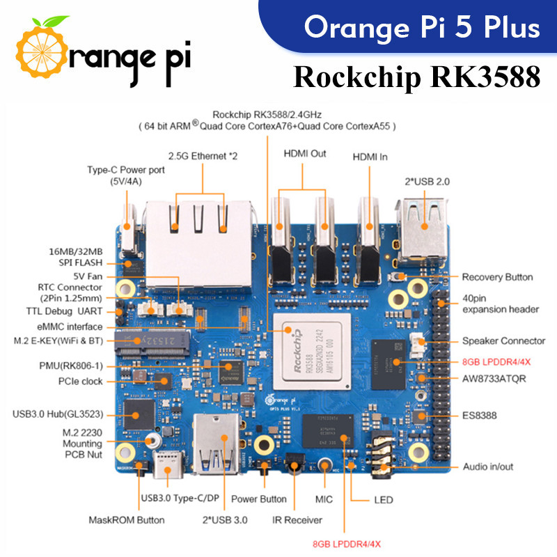 Orange Pi 5 Plus シングルボードコンピュータ - Radxa Rock 5B 16Gb のレビューと価格